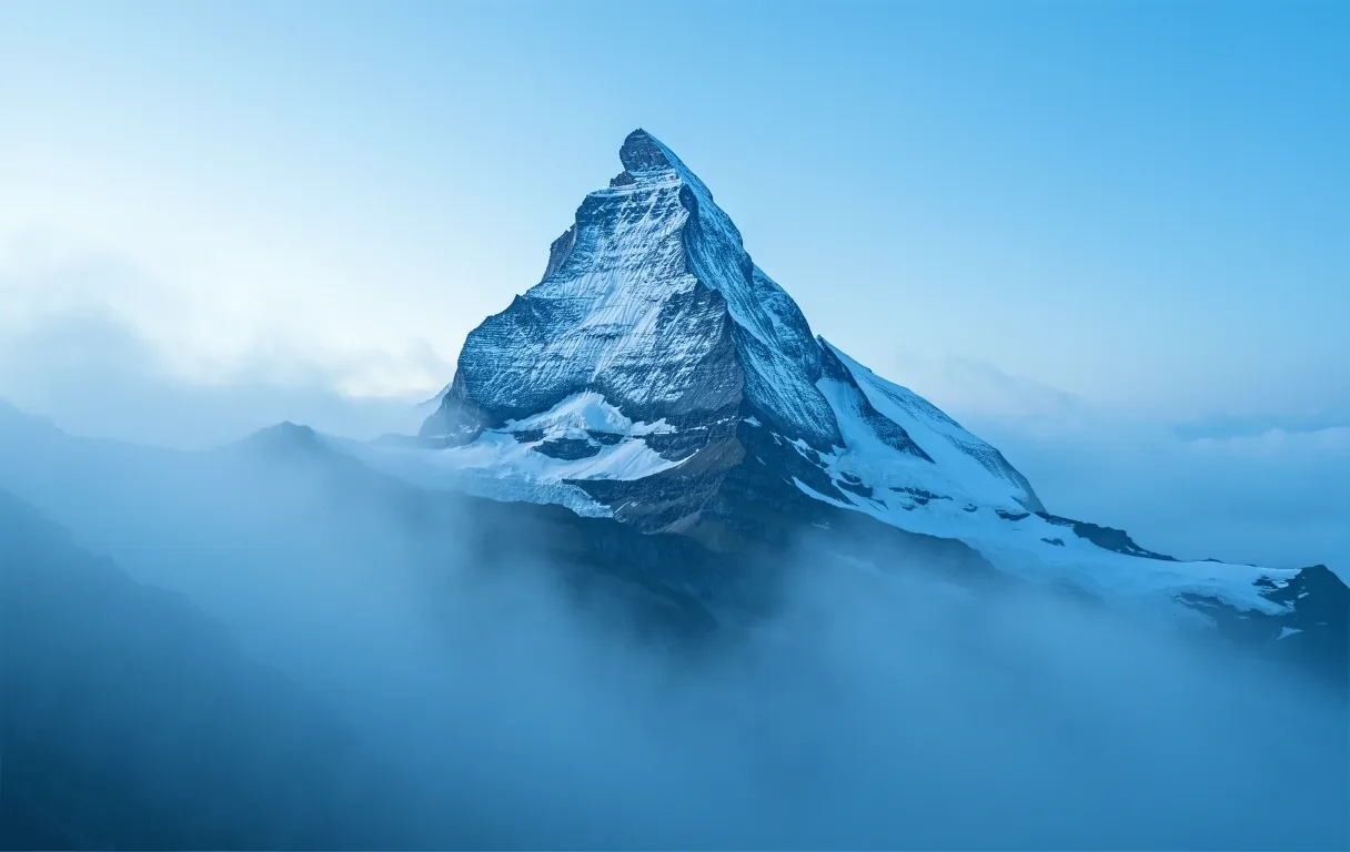 Swiss Alpine landscape with Eiger peak